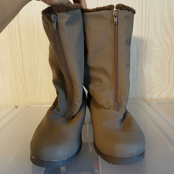 Chromatics By Totes Women Size 11M Brown Winter Snow Boots Snowflake Front Zip - Picture 4 of 16